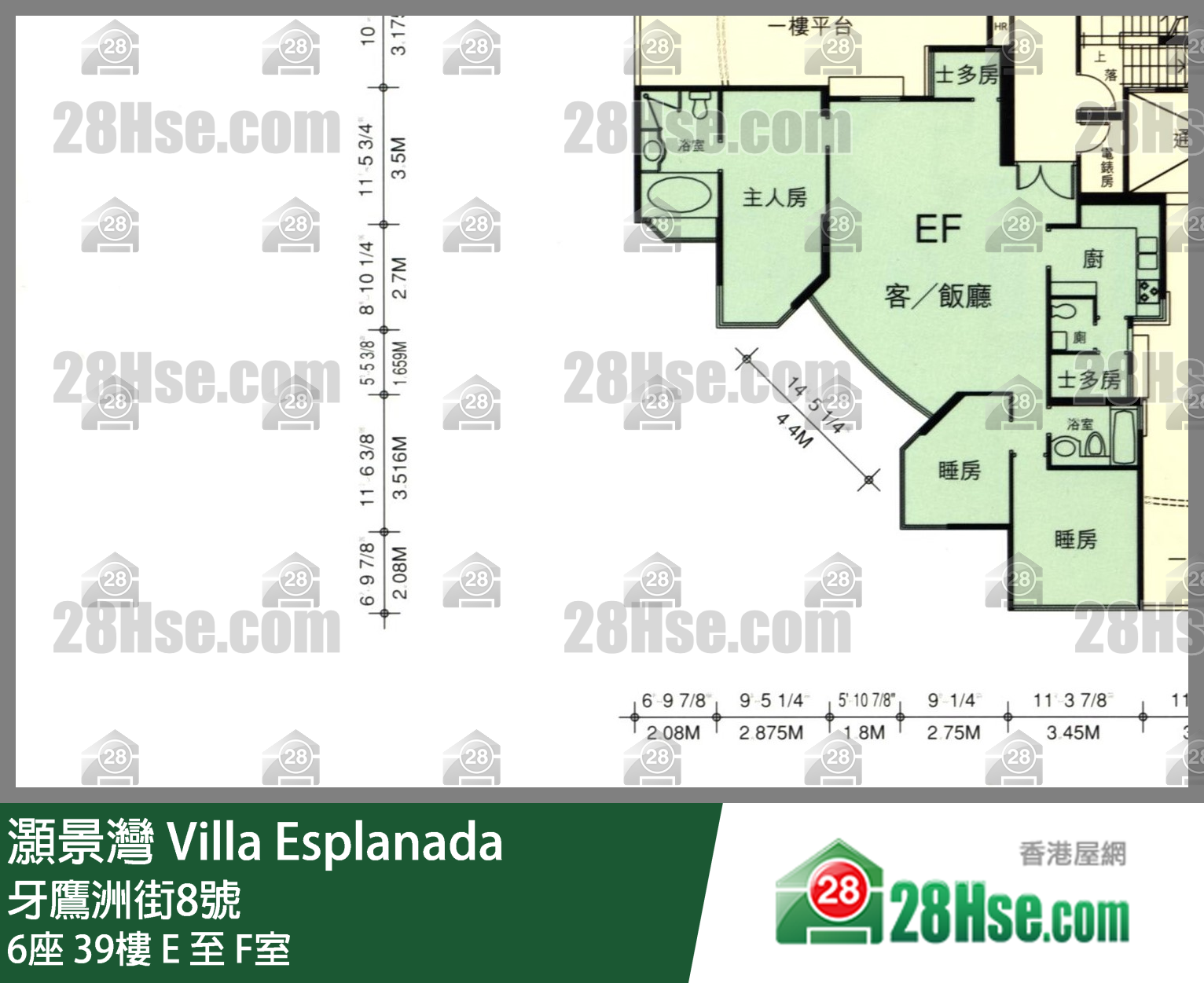 灝景灣 6座39樓 F室 平面圖
