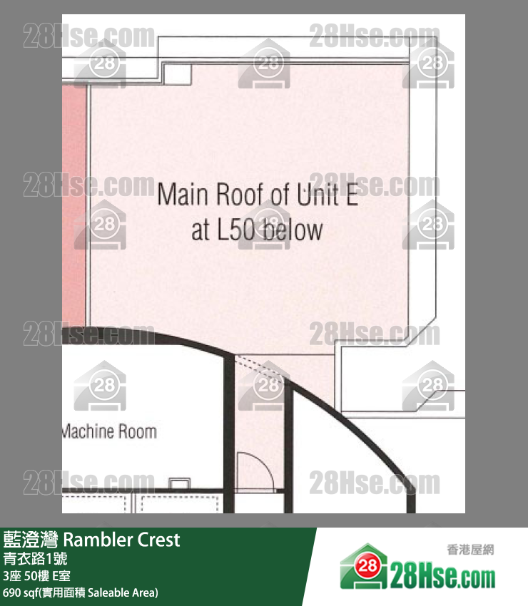 Rambler Crest,  Flat E, 50/f, Tower 3 FloorPlan