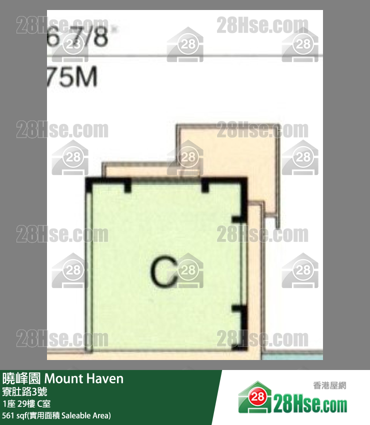 曉峰園 1座 29樓 C室 平面圖