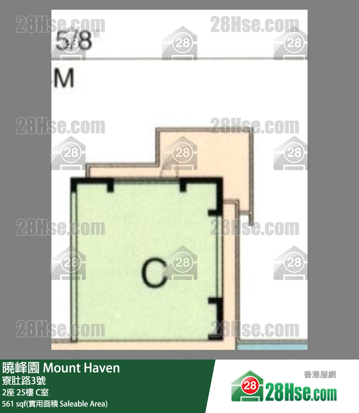 曉峰園 2座 25樓 C室 平面圖