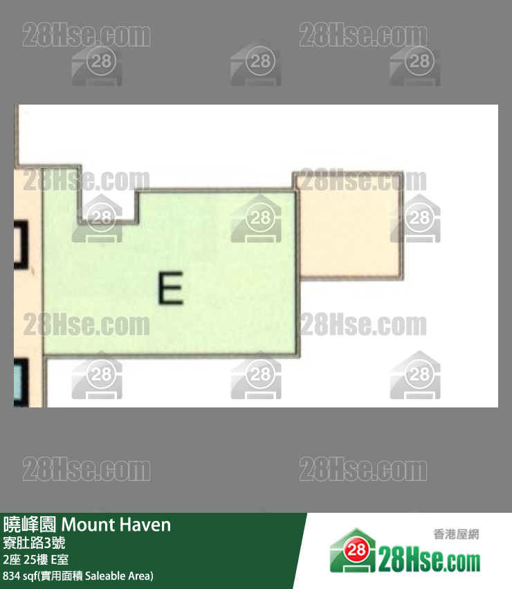 曉峰園 2座25樓 E室 平面圖