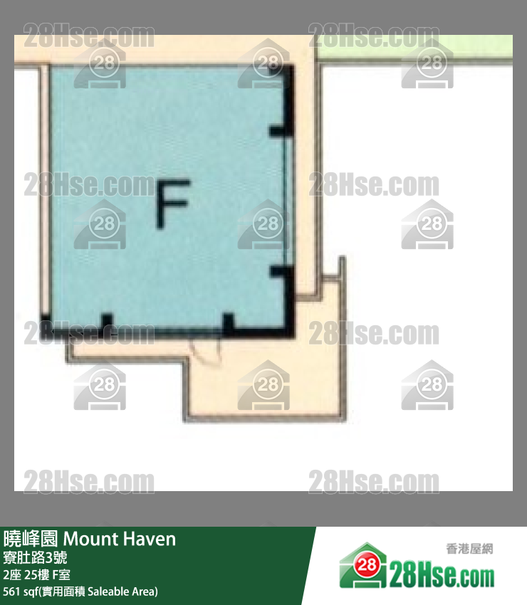 曉峰園 2座25樓 F室 平面圖