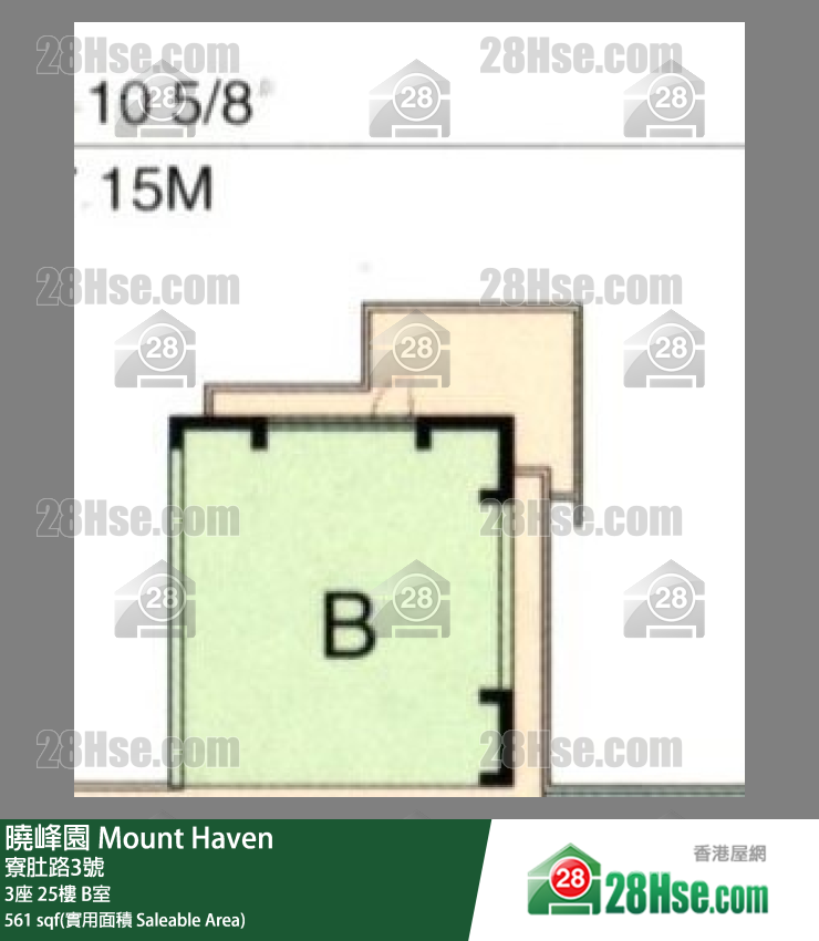 曉峰園 3座 25樓 B室 平面圖