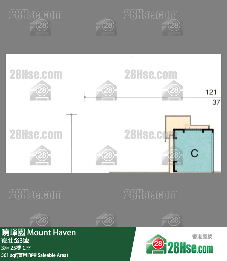 曉峰園 3座 25樓 C室 平面圖
