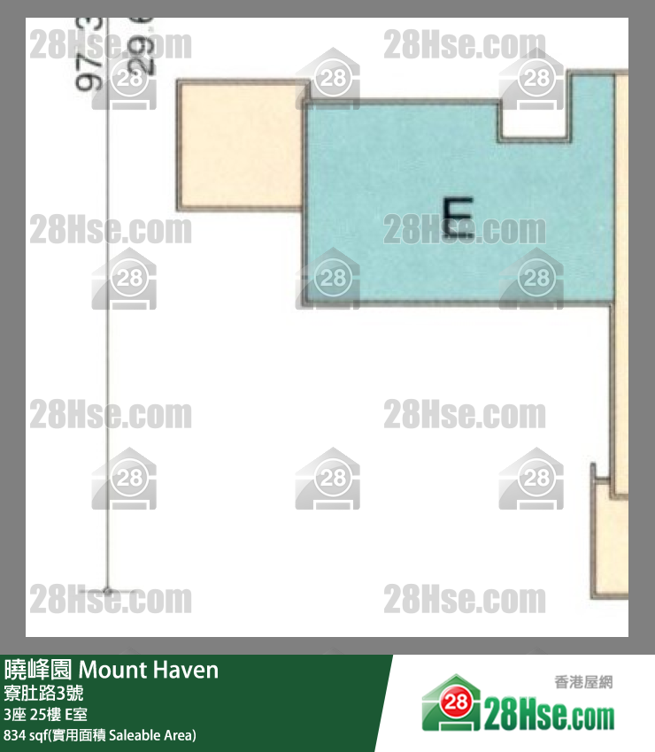 晓峰园 3座 25楼 E室 平面图