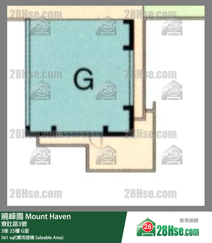 曉峰園 3座25樓 G室 平面圖