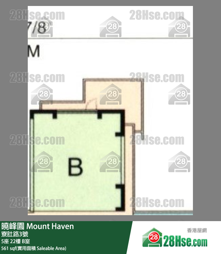 曉峰園 5座22樓 B室 平面圖