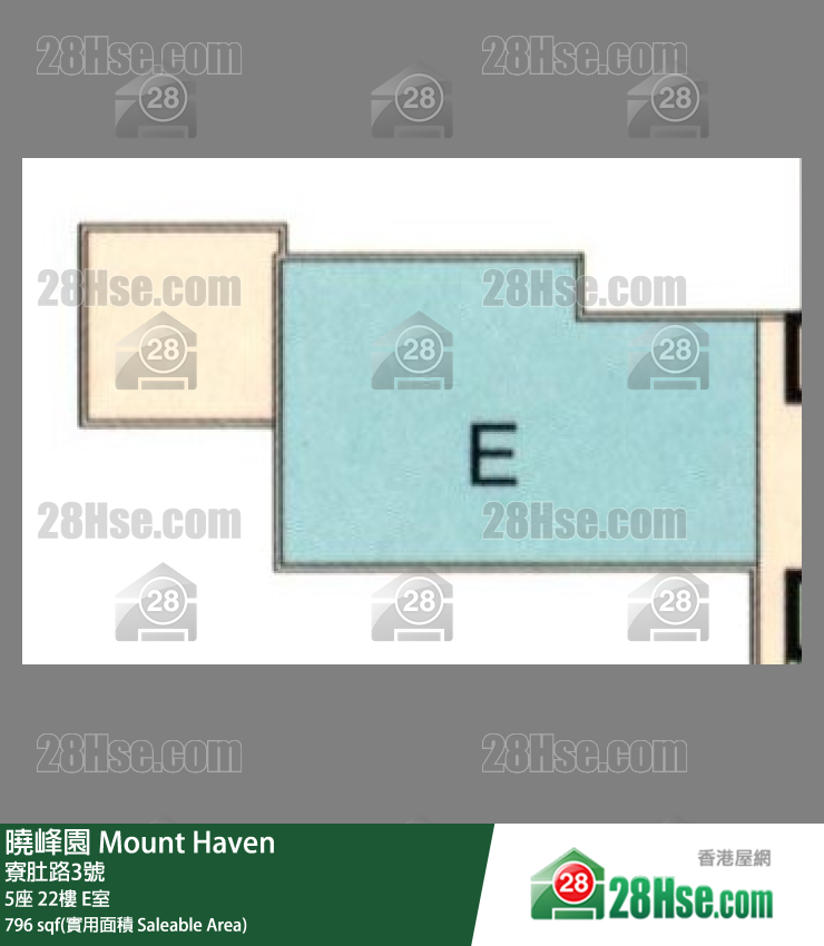 曉峰園 5座 22樓 E室 平面圖