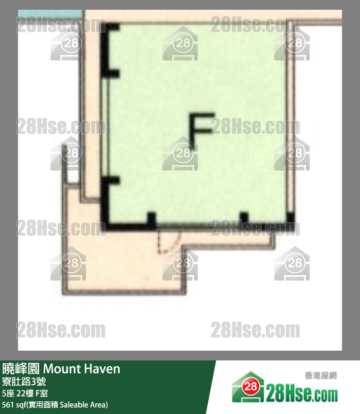 曉峰園 5座22樓 F室 平面圖