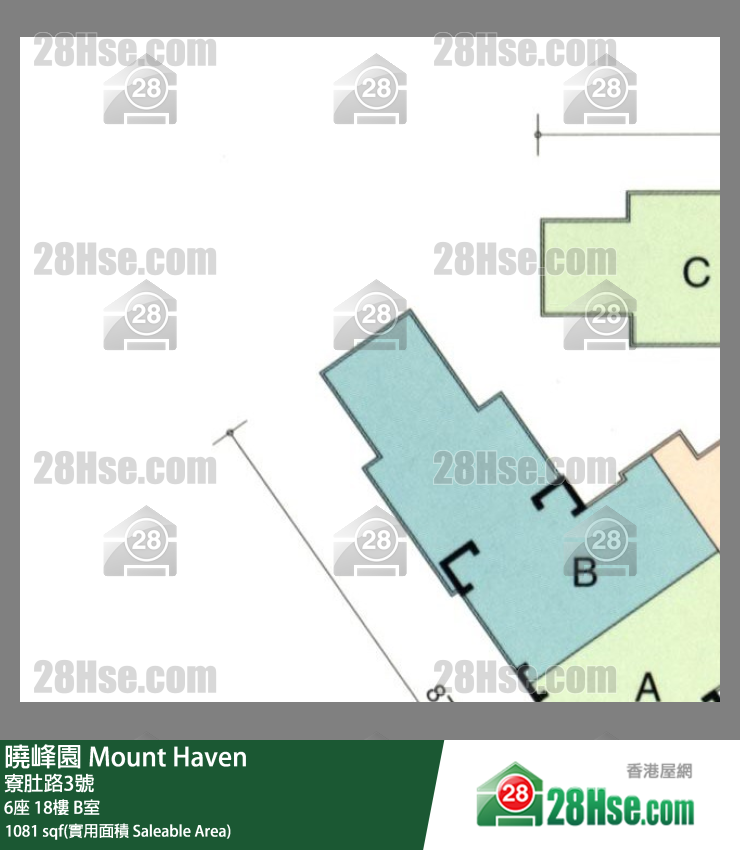 曉峰園 6座18樓 B室 平面圖