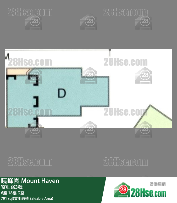 晓峰园 6座18楼 D室 平面图
