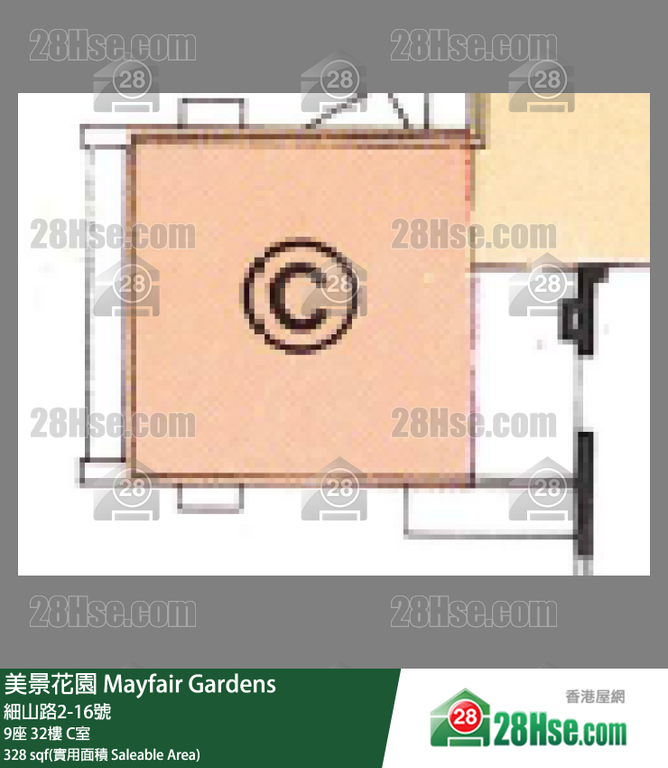 美景花園 9座32樓 C室 平面圖