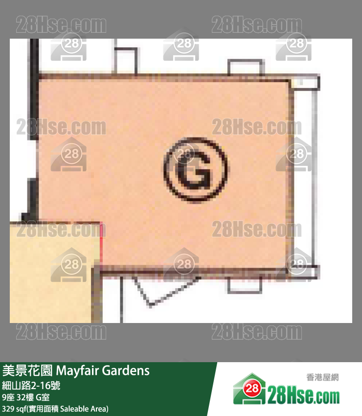 美景花園 9座32樓 G室 平面圖