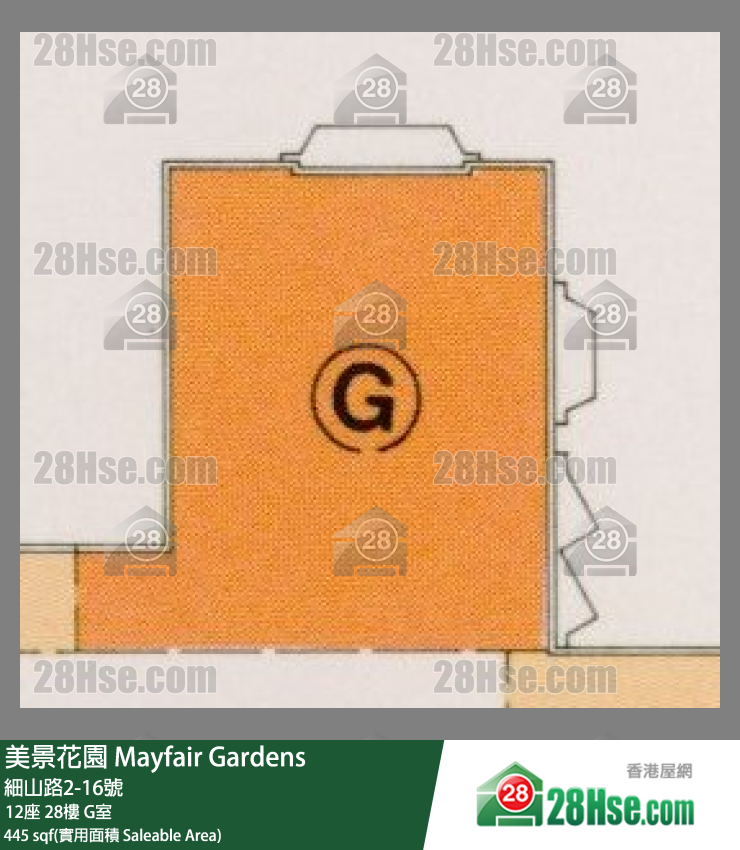美景花園 12座28樓 G室 平面圖