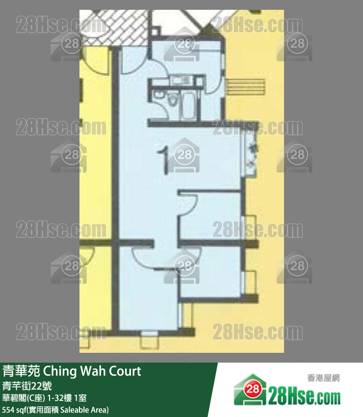 青華苑 華碧閣(C座)30樓 1室 平面圖