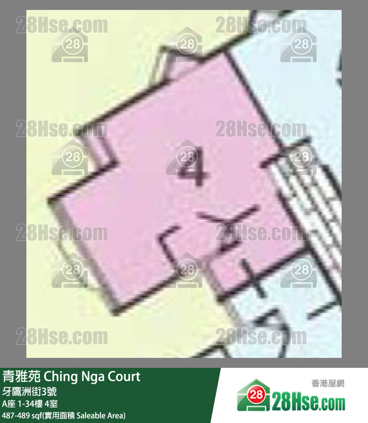 青雅苑 A座25樓 4室 平面圖