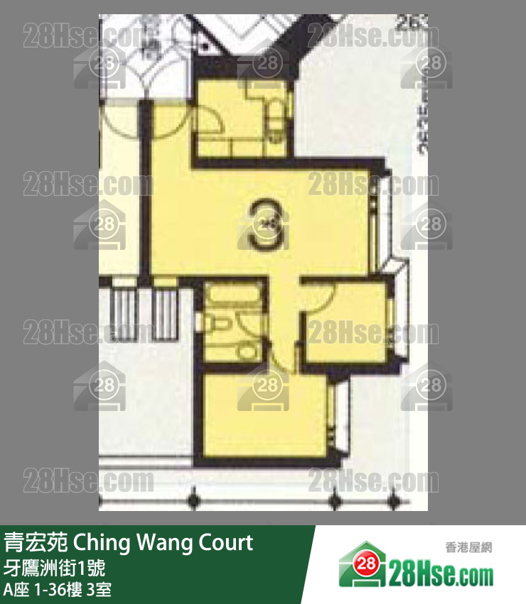 青宏苑 A座31樓 3室 平面圖