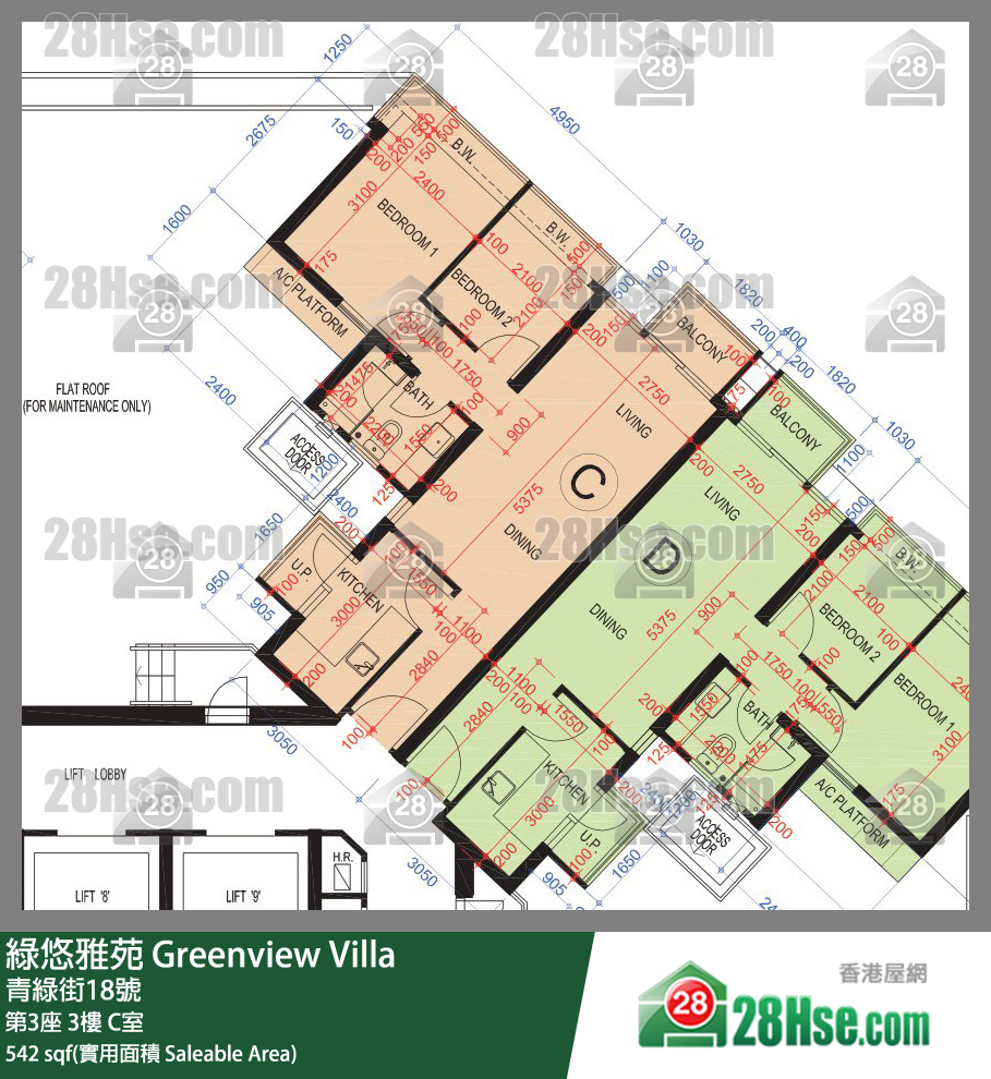 綠悠雅苑 第3座3樓 C室 平面圖