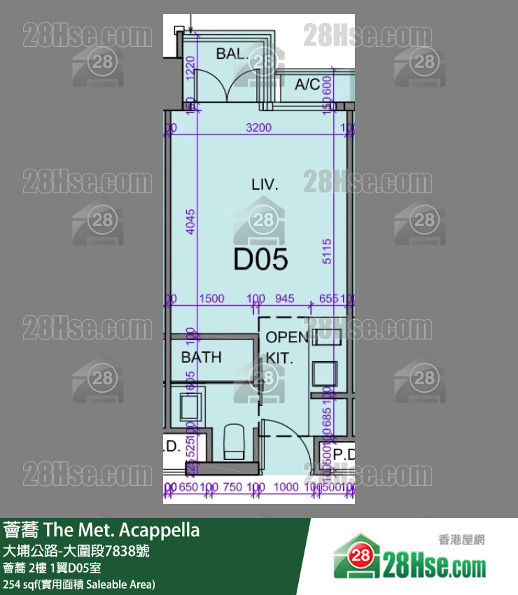 薈蕎 薈蕎2樓 1翼D05室 平面圖