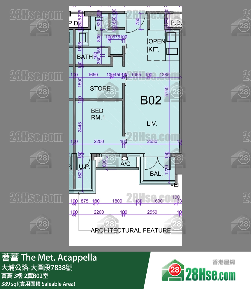 薈蕎 薈蕎 3樓 2翼B02室 平面圖