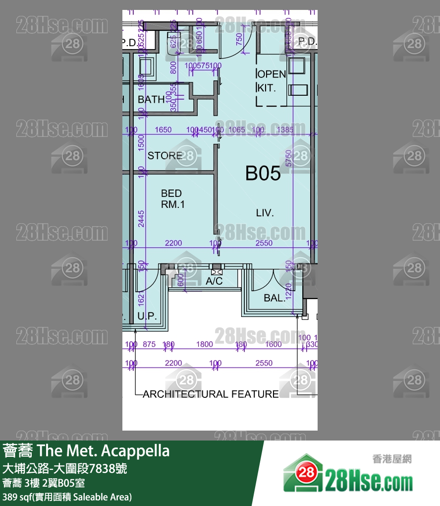 薈蕎 薈蕎 3樓 2翼B05室 平面圖