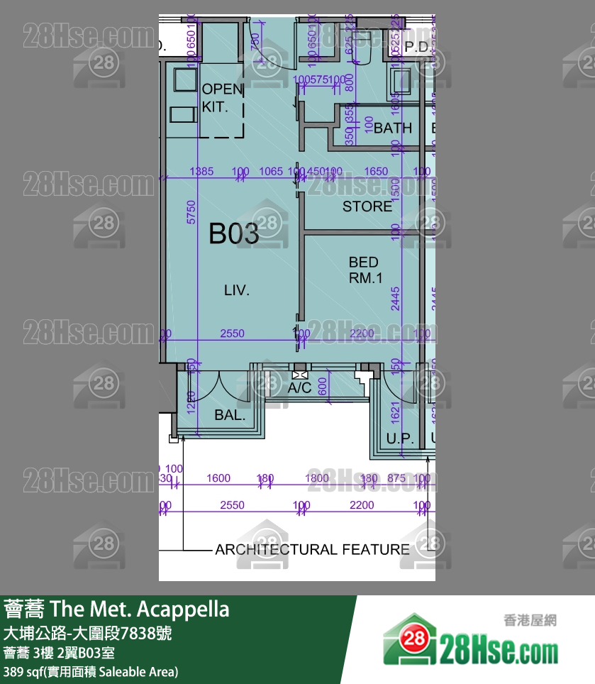 薈蕎 薈蕎 3樓 2翼B03室 平面圖