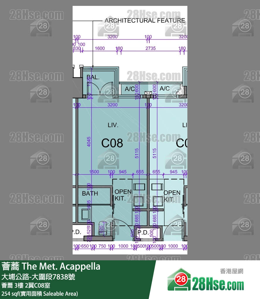荟荞 单位平面图(由 28Hse 提供)