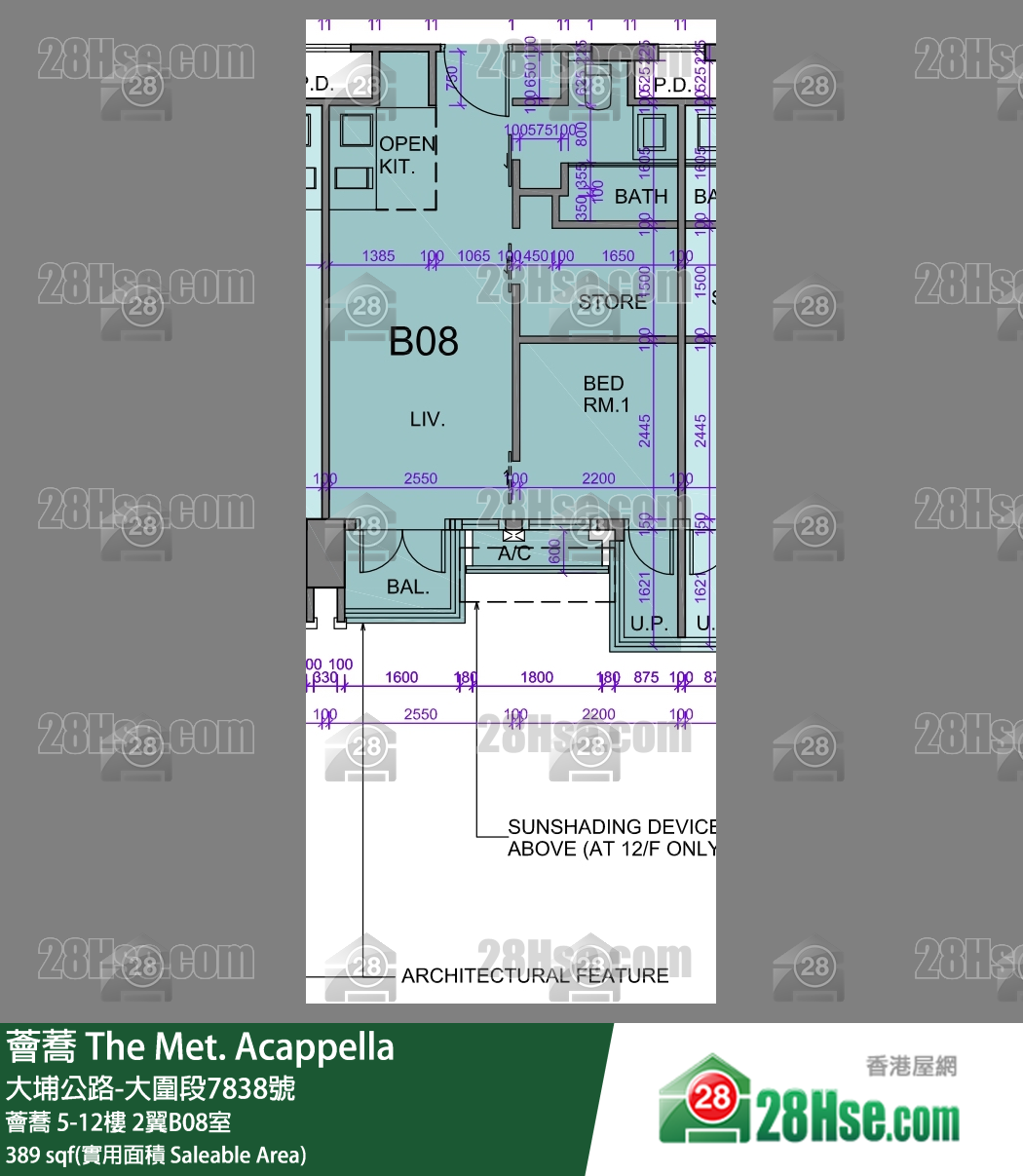 薈蕎 薈蕎 7樓 2翼B08室 平面圖