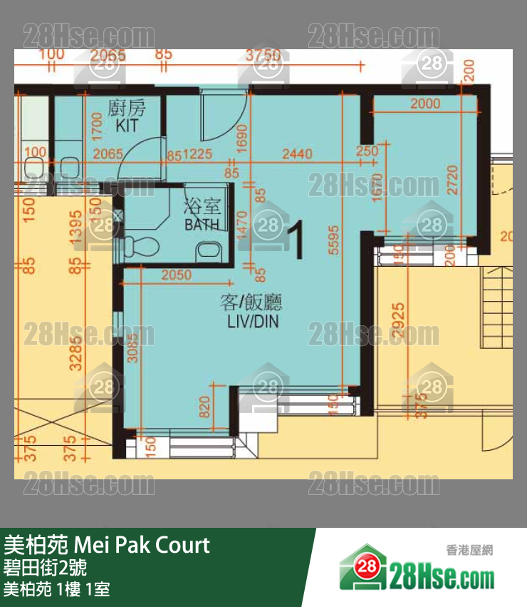 美柏苑 美柏苑1楼 1室 平面图