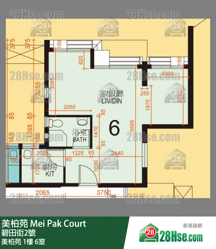 美柏苑 美柏苑1楼 6室 平面图