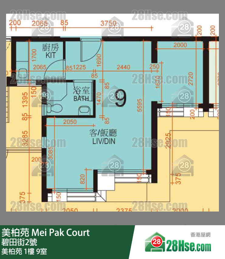 美柏苑 美柏苑1楼 9室 平面图