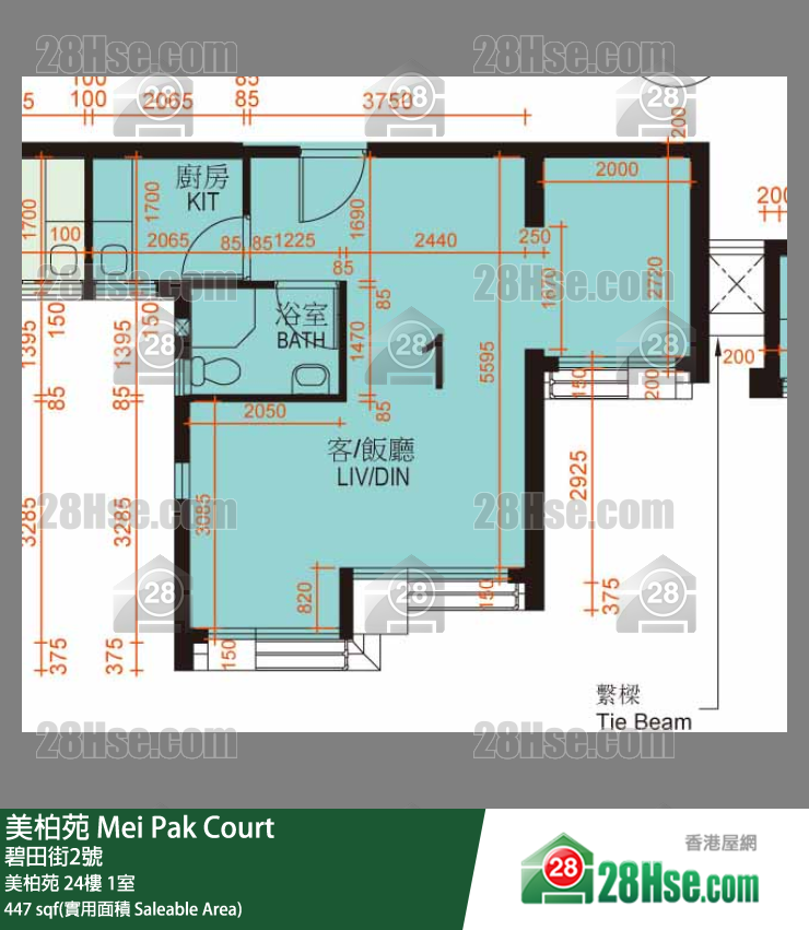 美柏苑 美柏苑24楼 1室 平面图