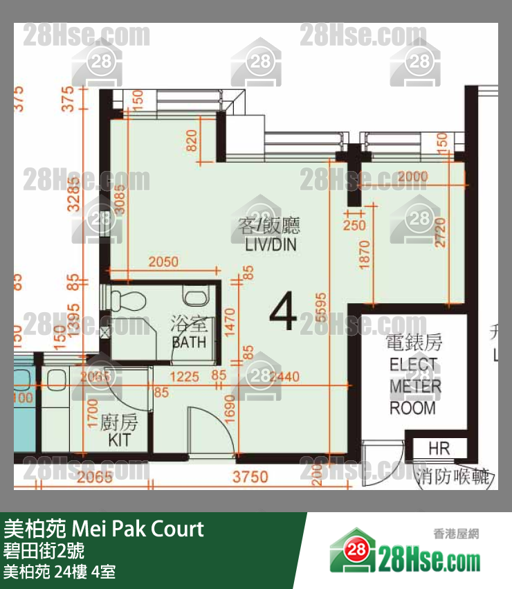 美柏苑 美柏苑24楼 4室 平面图