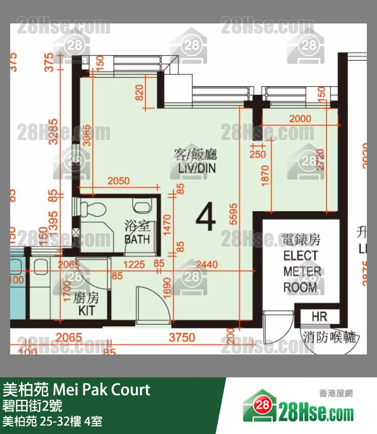 美柏苑 美柏苑28楼 4室 平面图