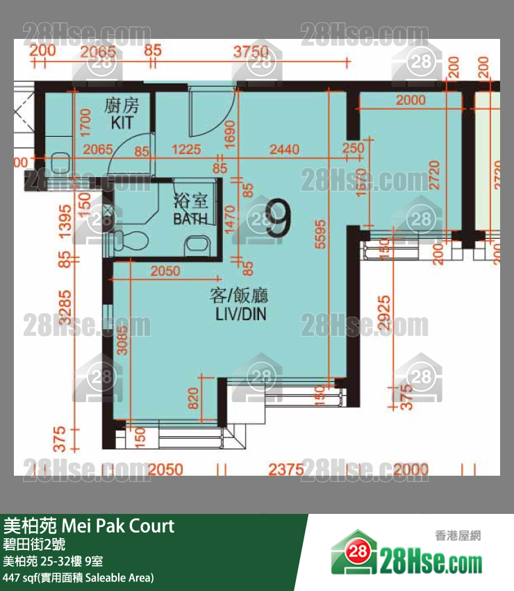 美柏苑 美柏苑29楼 9室 平面图