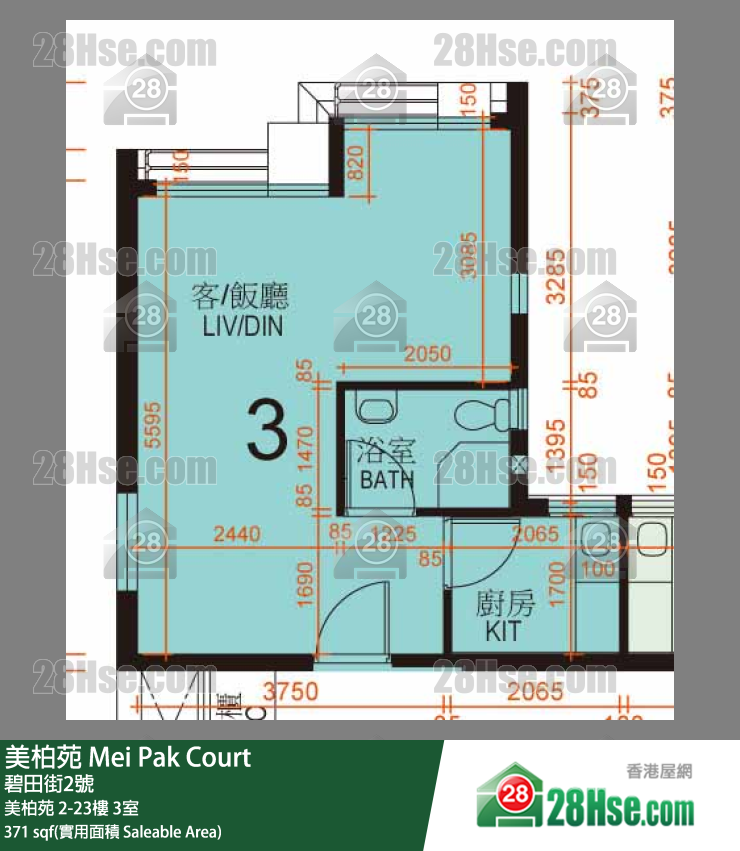 美柏苑 美柏苑2楼 3室 平面图