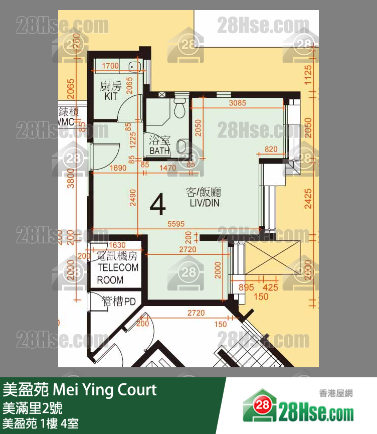 美盈苑 美盈苑1樓 4室 平面圖