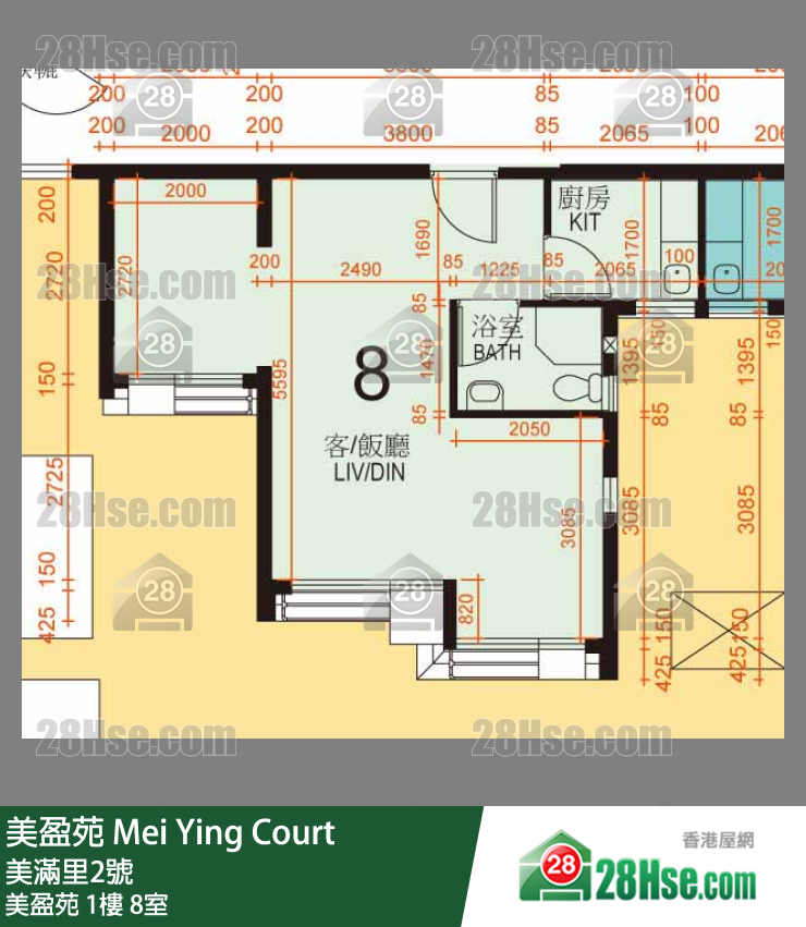 美盈苑 美盈苑1樓 8室 平面圖