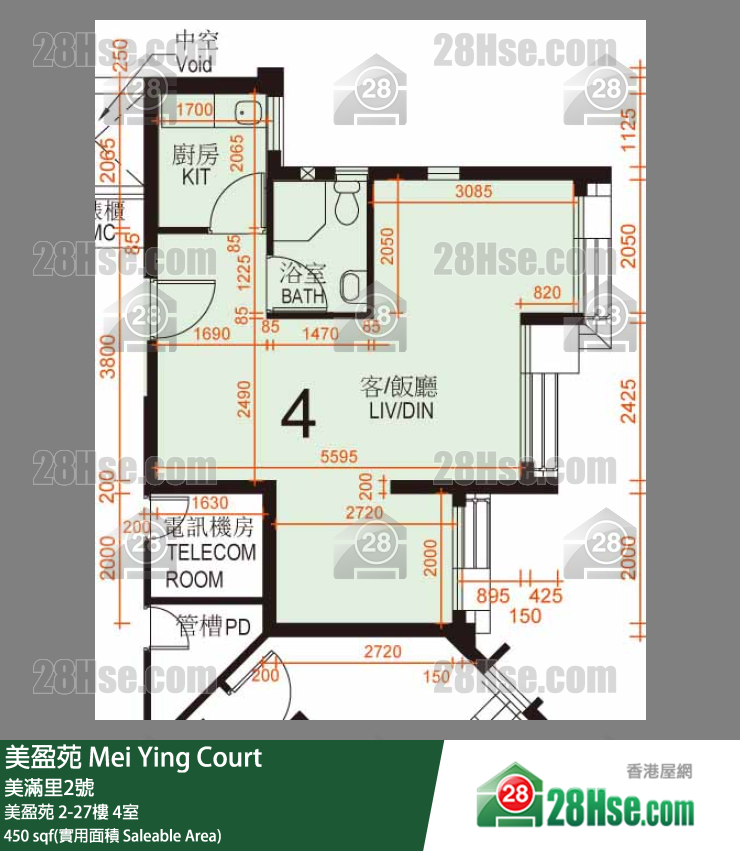 美盈苑 美盈苑 27樓 4室 平面圖