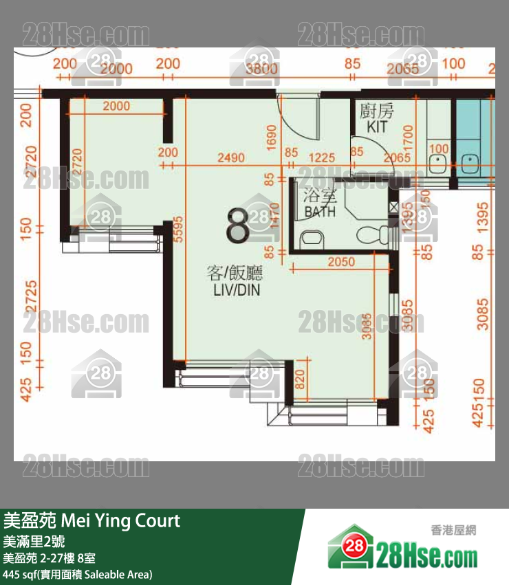 美盈苑 美盈苑16樓 8室 平面圖