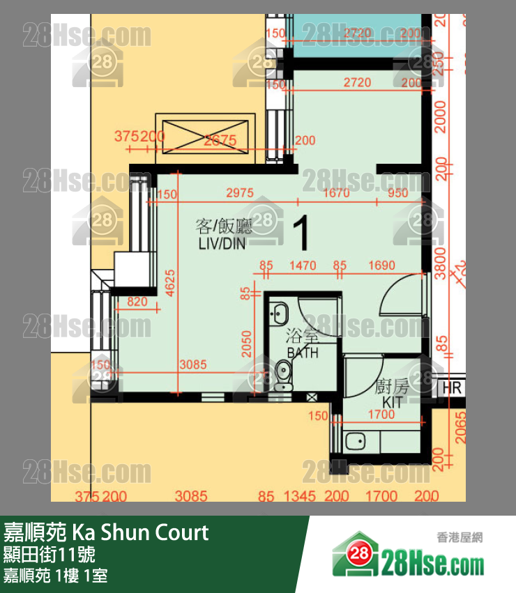嘉順苑 嘉順苑 1樓 1室 平面圖