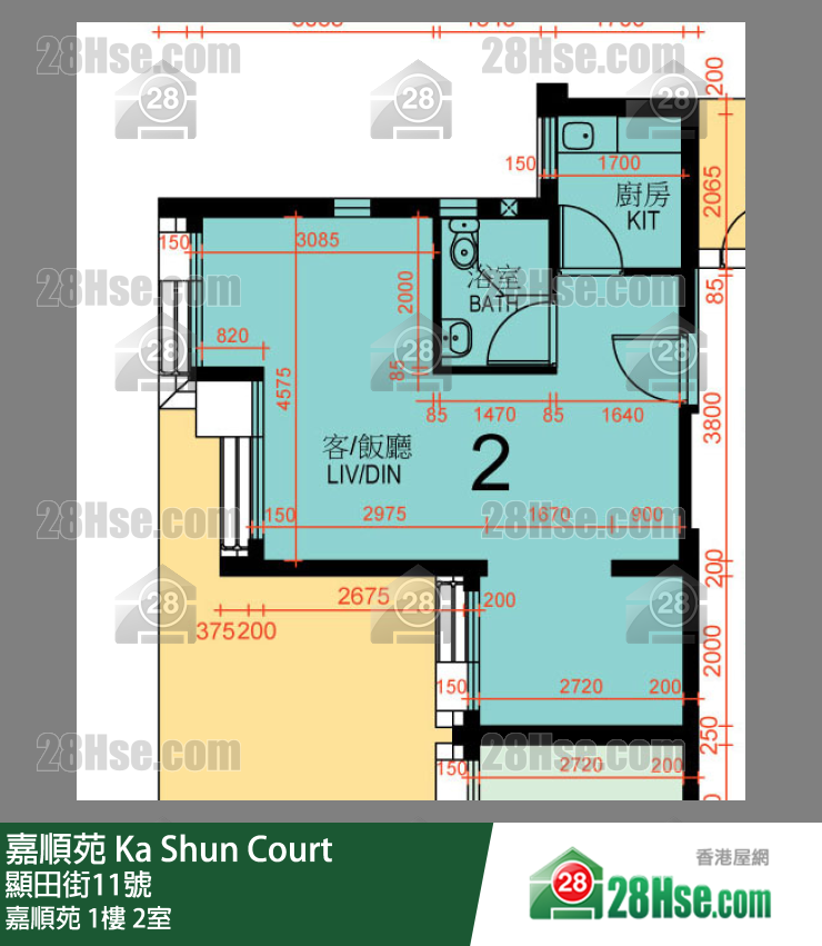 嘉順苑 嘉順苑 1樓 2室 平面圖