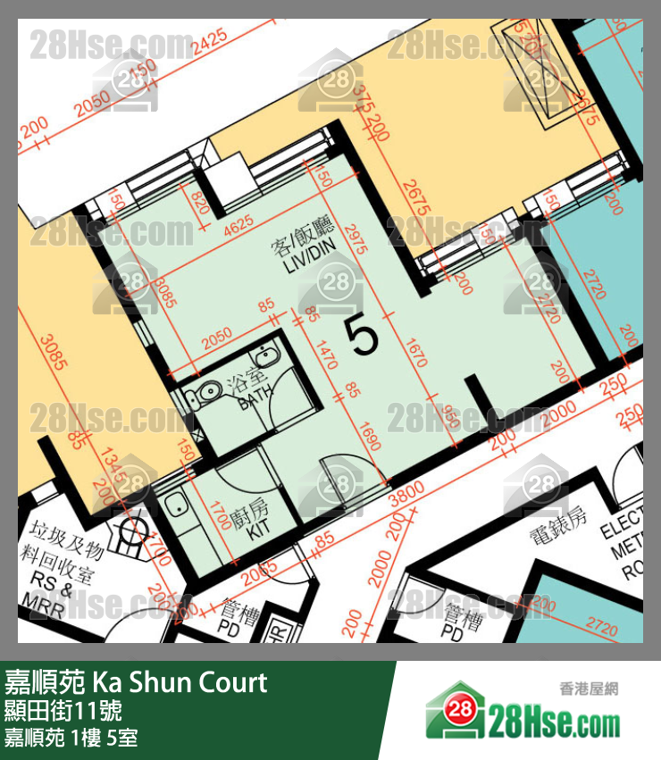 嘉順苑 嘉順苑 1樓 5室 平面圖
