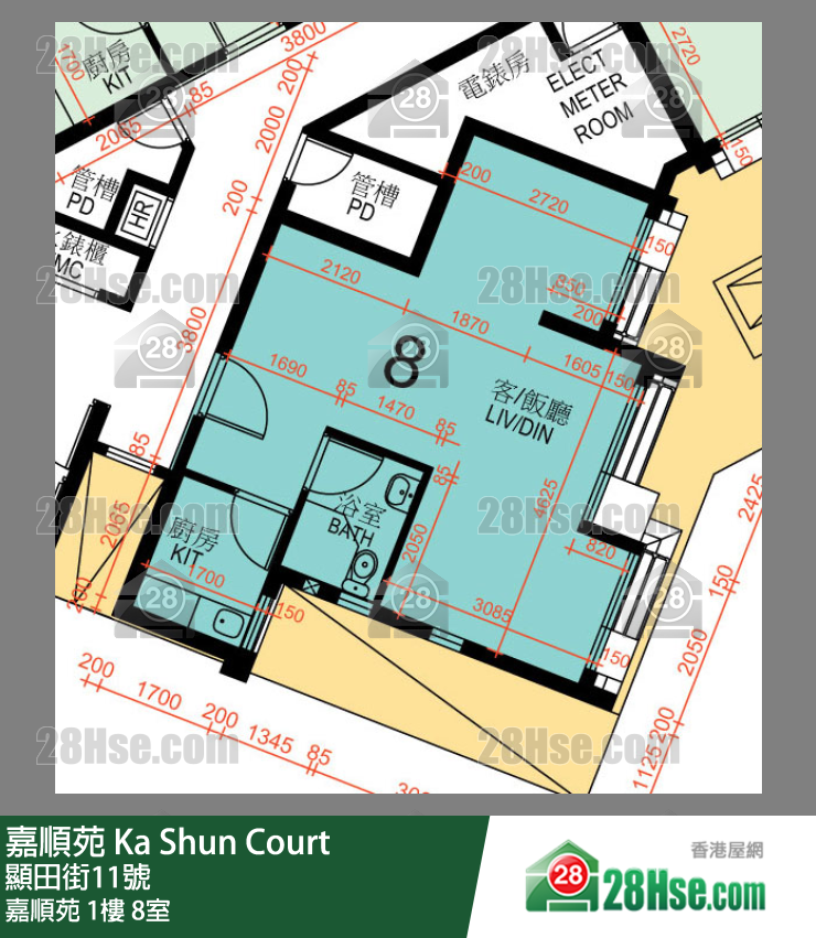 嘉順苑 嘉順苑 1樓 8室 平面圖