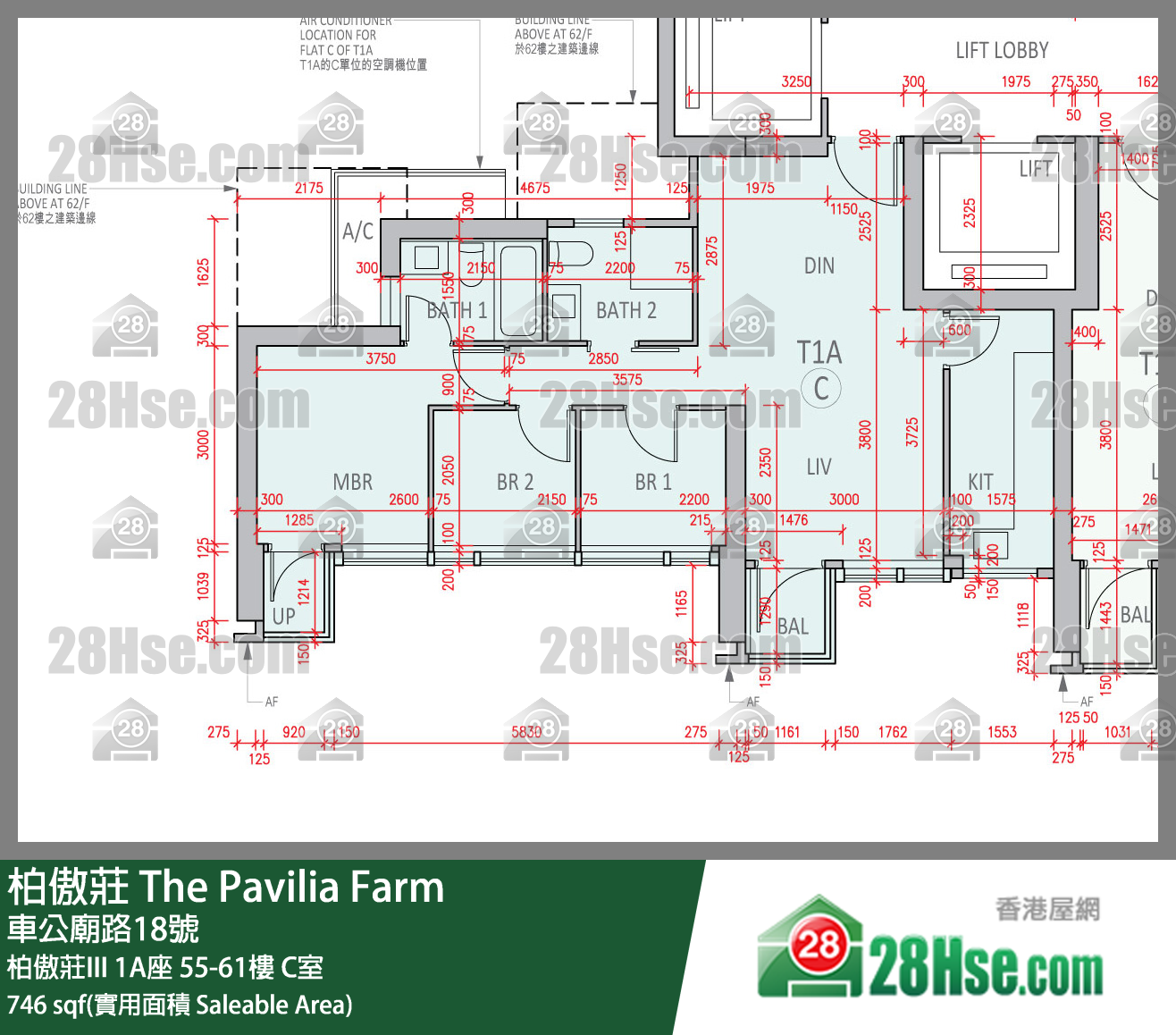 柏傲莊 柏傲莊III 1A座 59樓 C室 平面圖