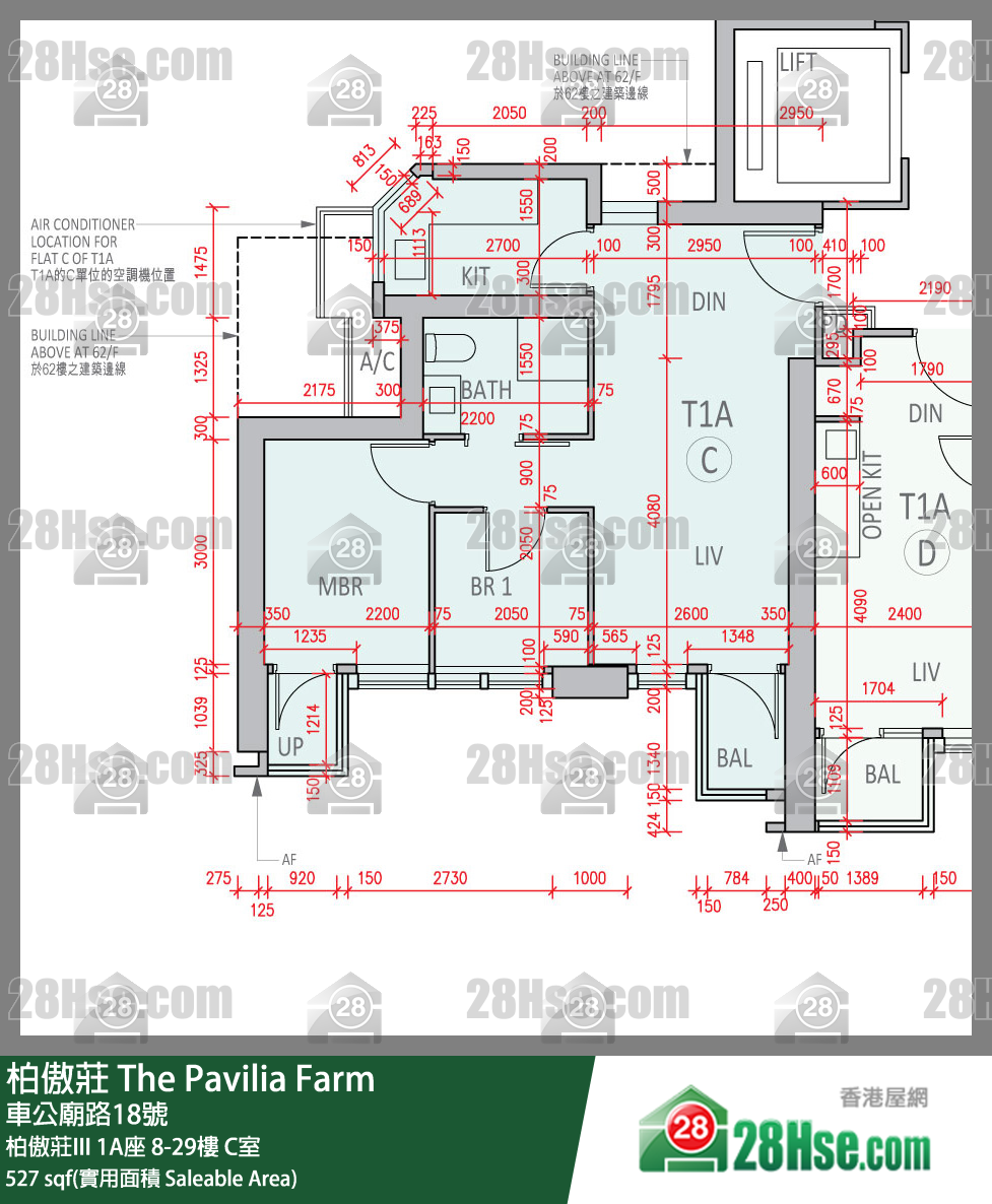 柏傲莊 柏傲莊III 1A座 27樓 C室 平面圖