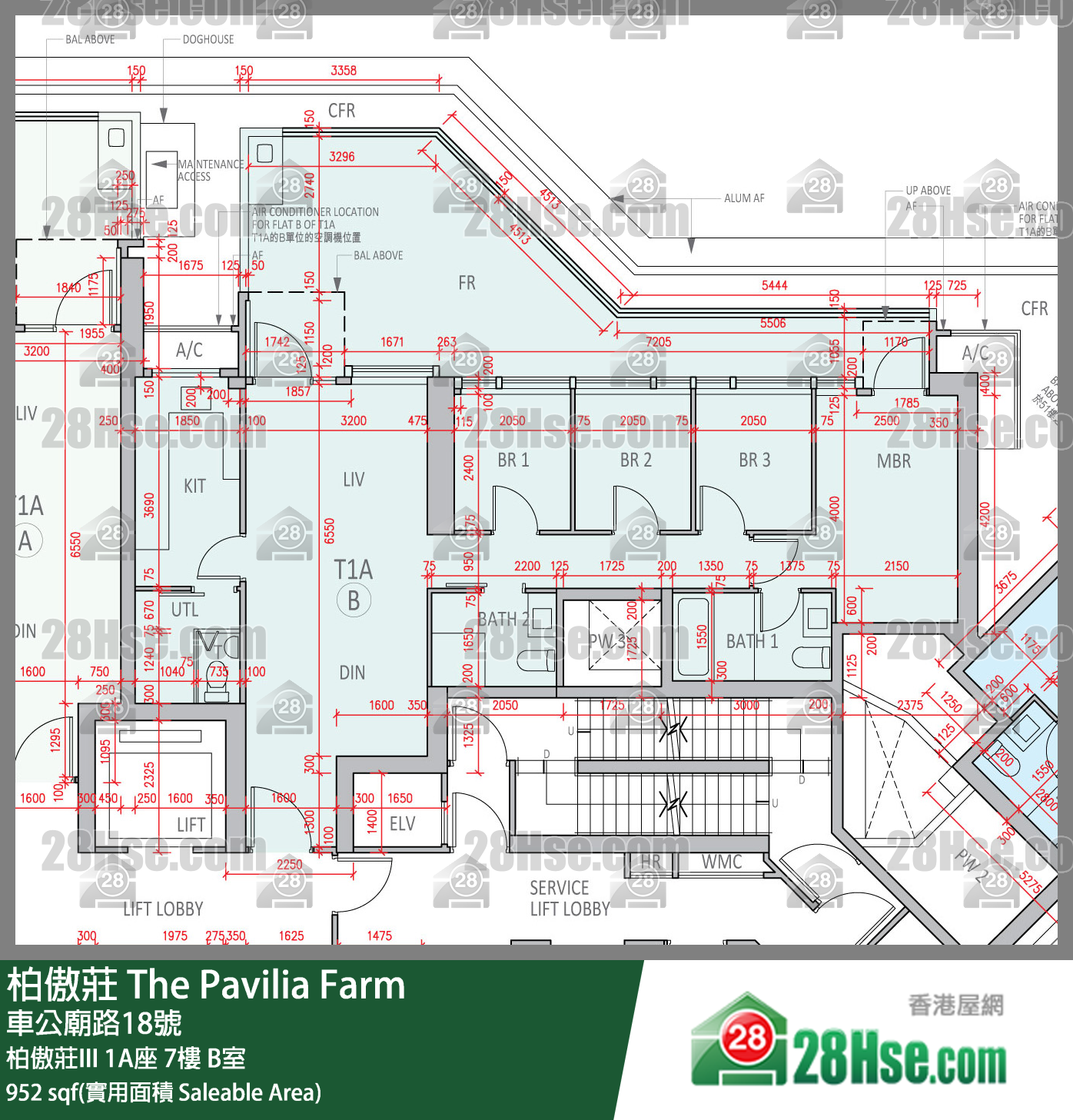 柏傲莊 柏傲莊III 1A座 7樓 B室 平面圖