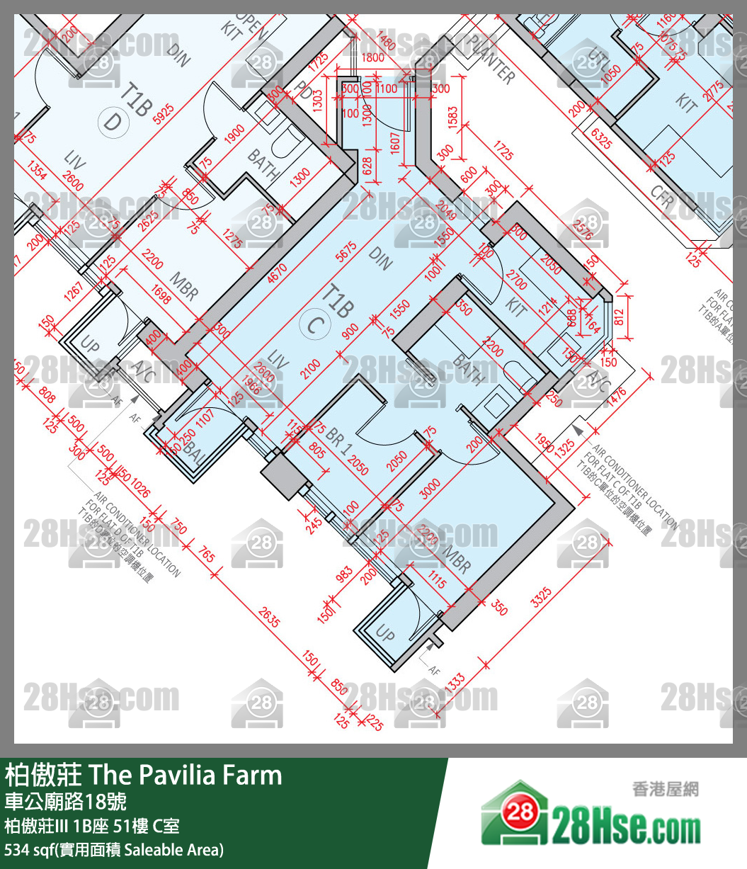 柏傲莊 柏傲莊III 1B座 51樓 C室 平面圖