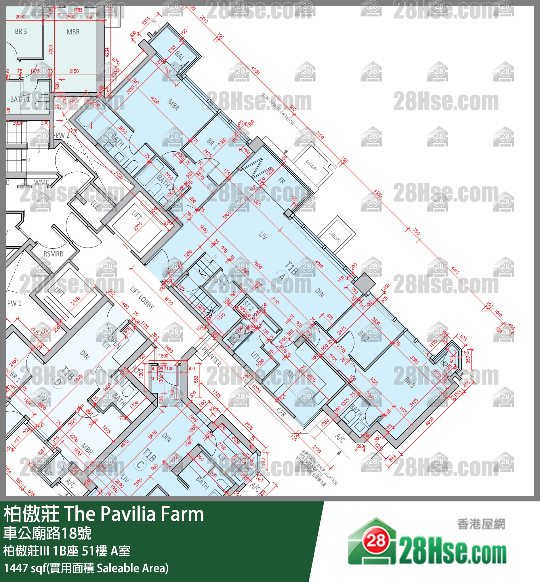 柏傲莊 柏傲莊III1B座51樓 A室 平面圖