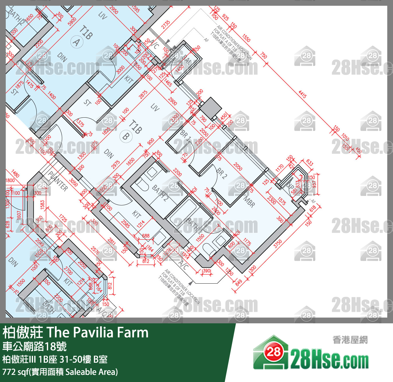 柏傲莊 柏傲莊III 1B座 42樓 B室 平面圖